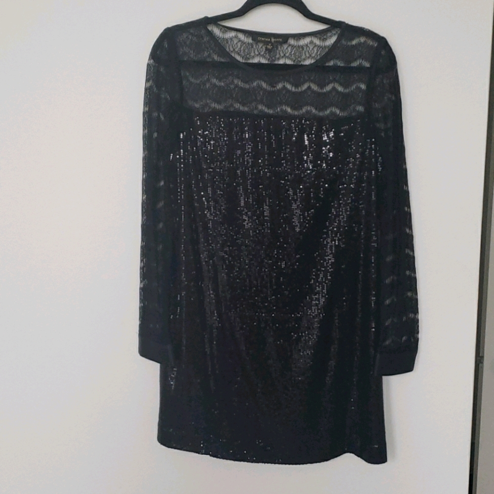 Black Sequined Cynthia Steffe Mini Dress